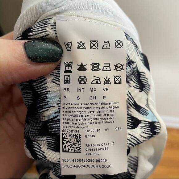 BOSS Hugo Boss white, black & white leopard print jersey knit dress size small - Picture 6 of 7